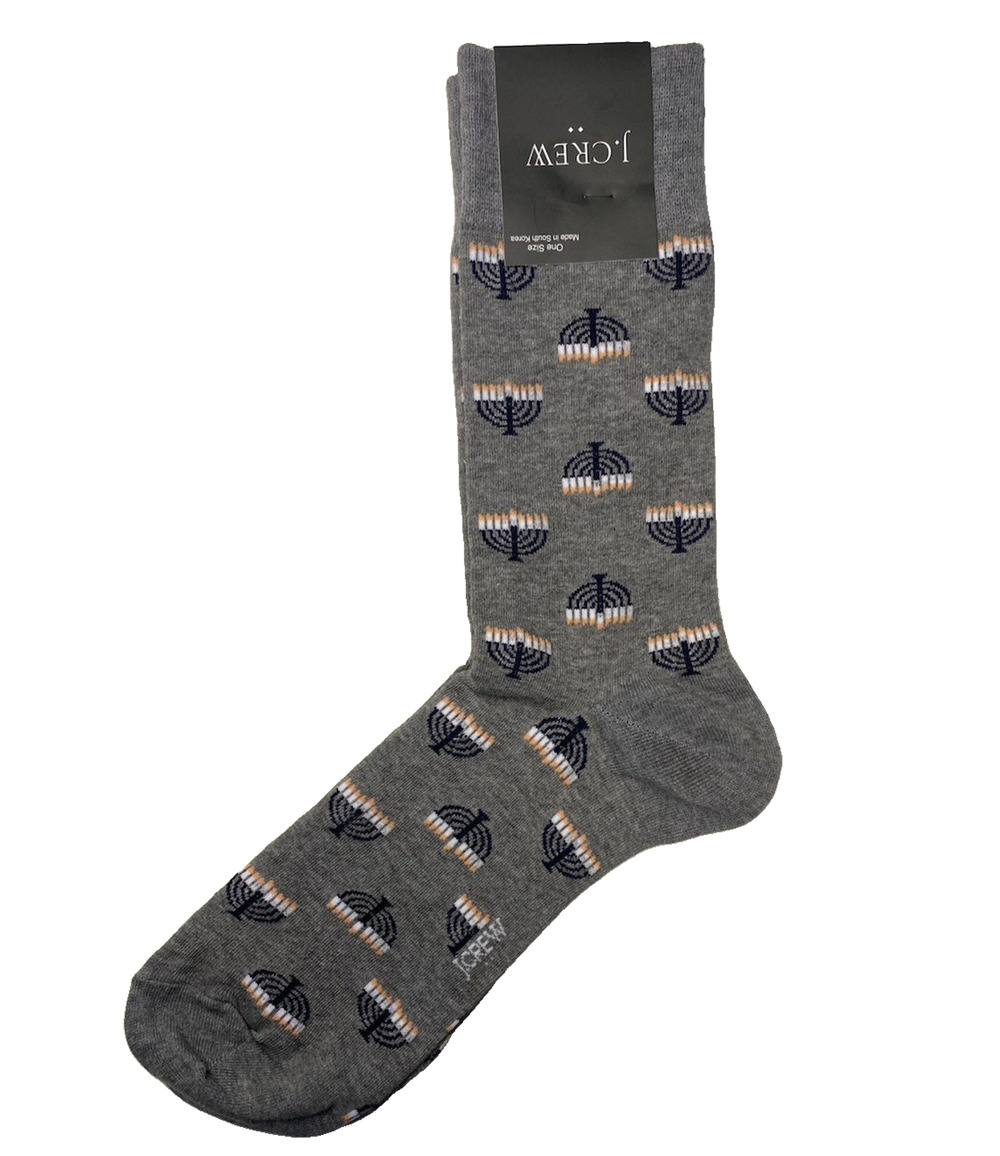 New J Crew Factory Hanukkah Menorah Socks Mens One Size Holiday Novelty Festive